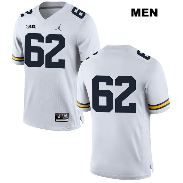 Men's NCAA Michigan Wolverines Sean Fitzgerald #62 No Name White Jordan Brand Authentic Stitched Football College Jersey DU25F47RU